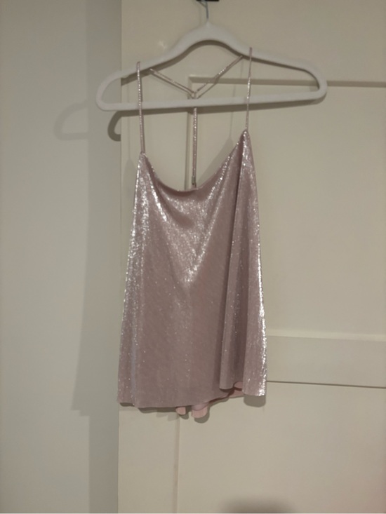 Express Tops - Shimmery Spaghetti Strap Cami in Dusty Rose